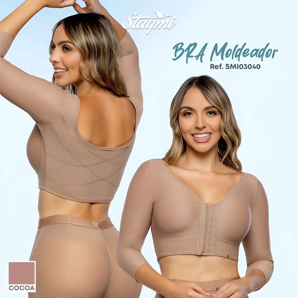 Stagmi Faja Colombian Arm Shaper w/ Built-In Bra Back Shaper No Underbust Rolls!